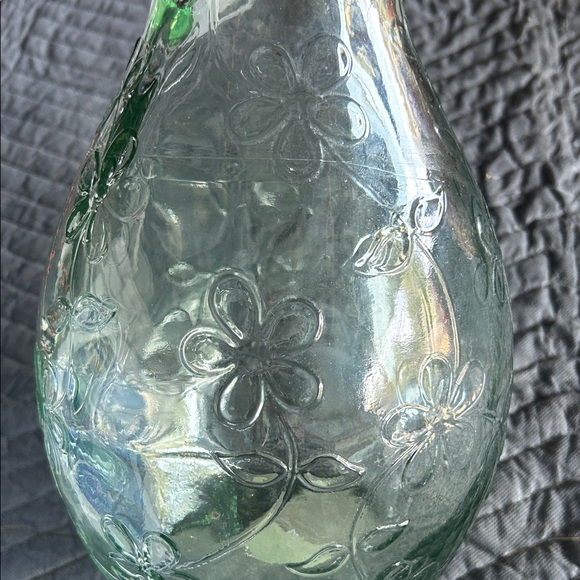 Floral Green Glass Vase